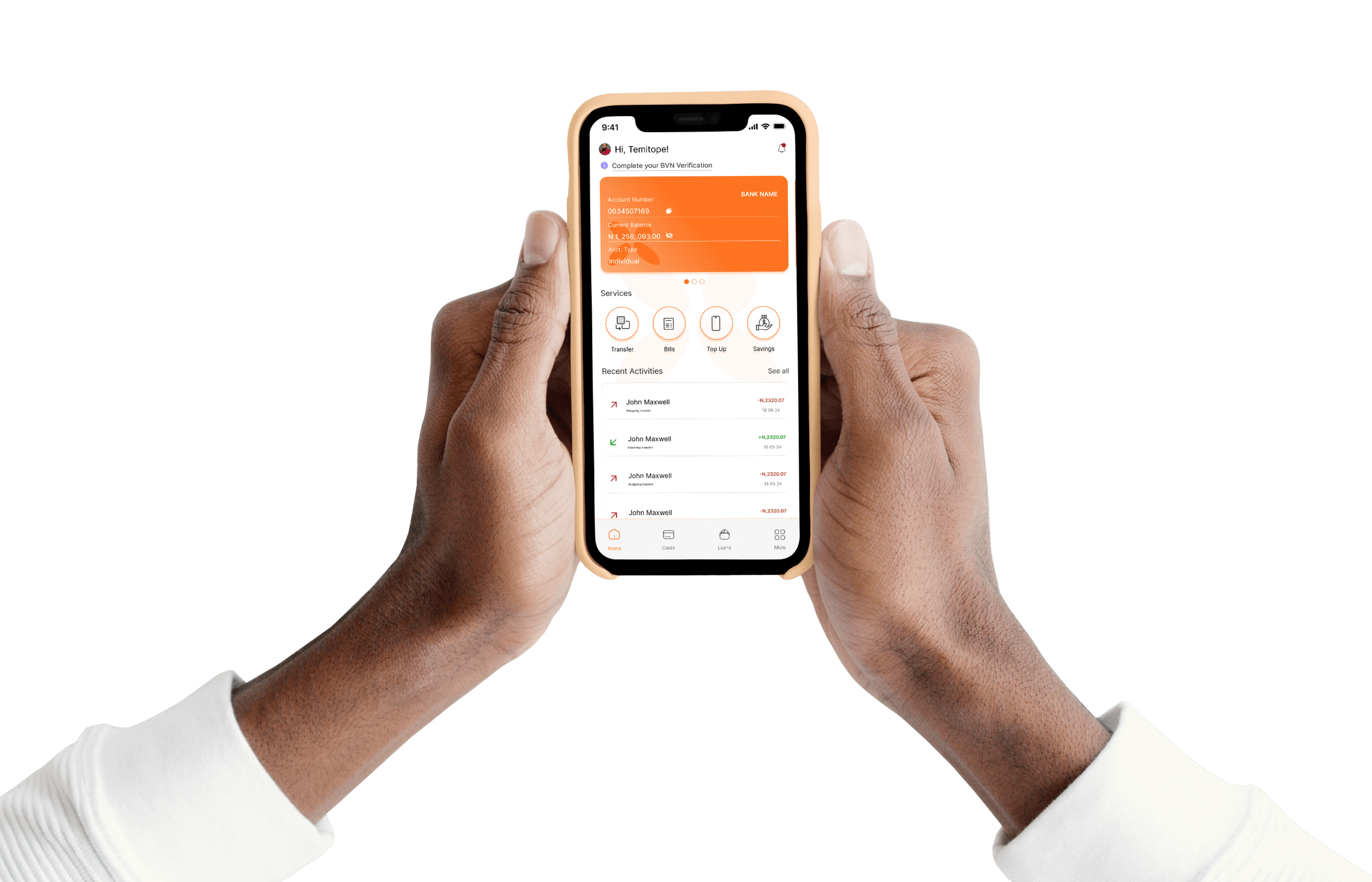 Mobile app interface